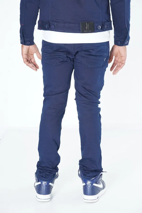 M1926 - Navy Denim Biker Jeans - Makobi Core