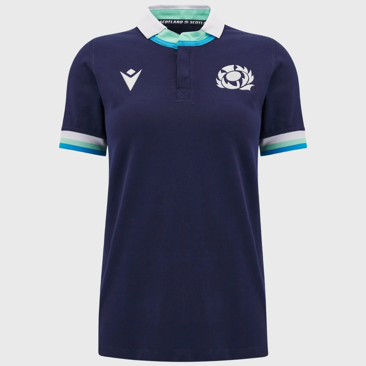 Macron Scotland Women's Home Cotton Short Sleeve Rugby Shirt 2024/25