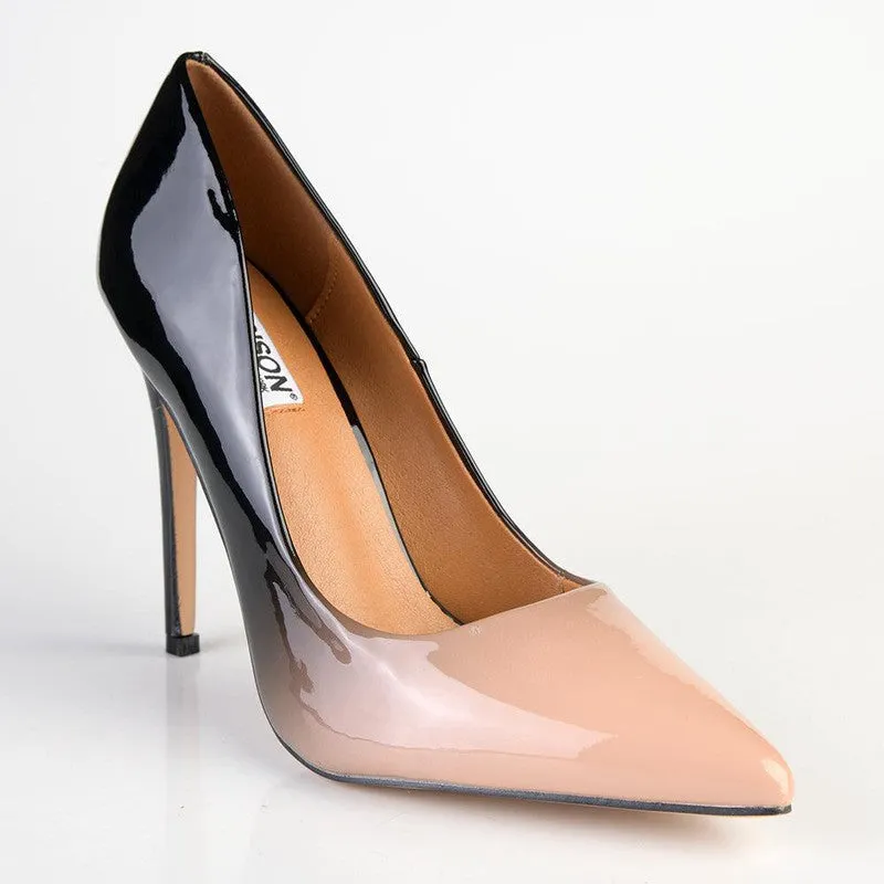 Madison Dina Ombre High Court Stiletto - Nude Black