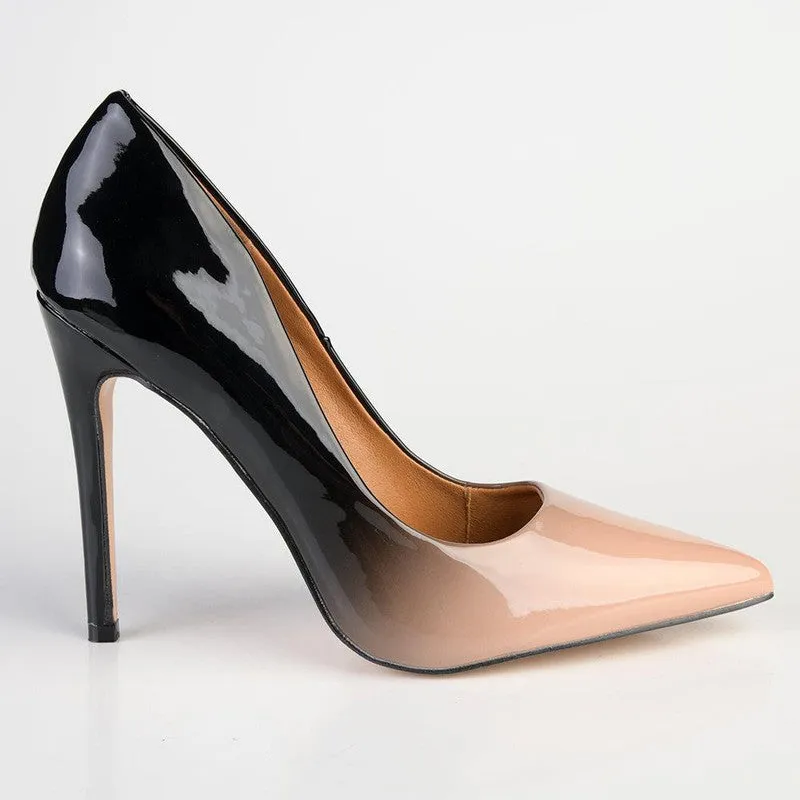 Madison Dina Ombre High Court Stiletto - Nude Black