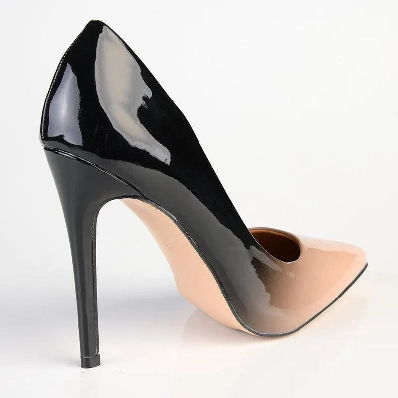 Madison Dina Ombre High Court Stiletto - Nude Black