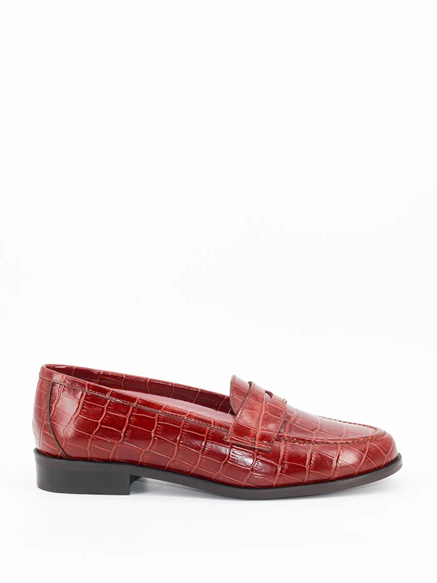 Mallorca clay color coco effect leather loafers