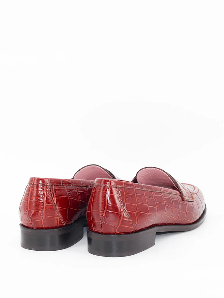 Mallorca clay color coco effect leather loafers