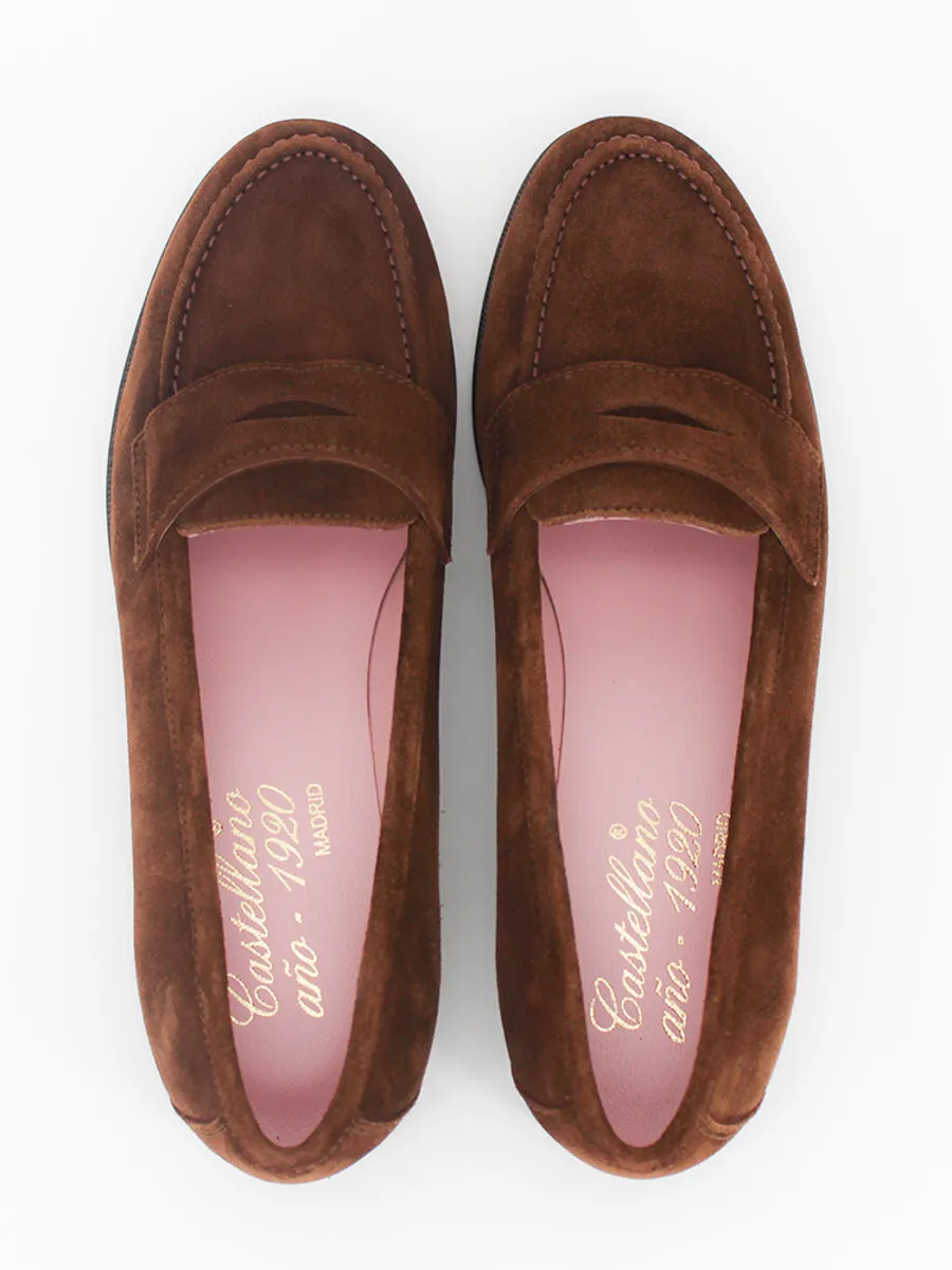 Mallorca suede leather loafers in tan color