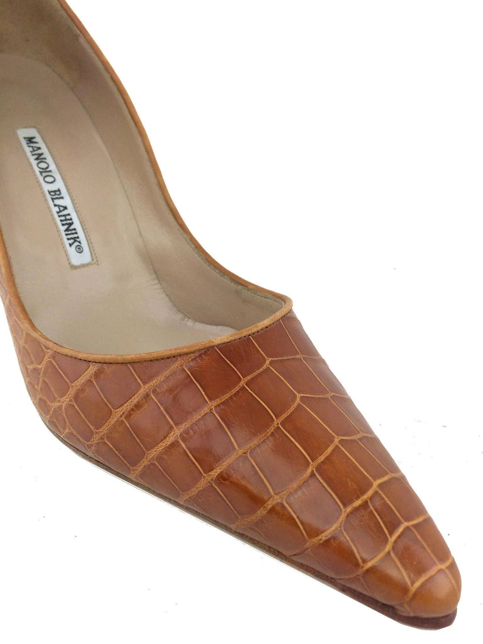 Manolo Blahnik Crocodile BB Pumps Size 8.5