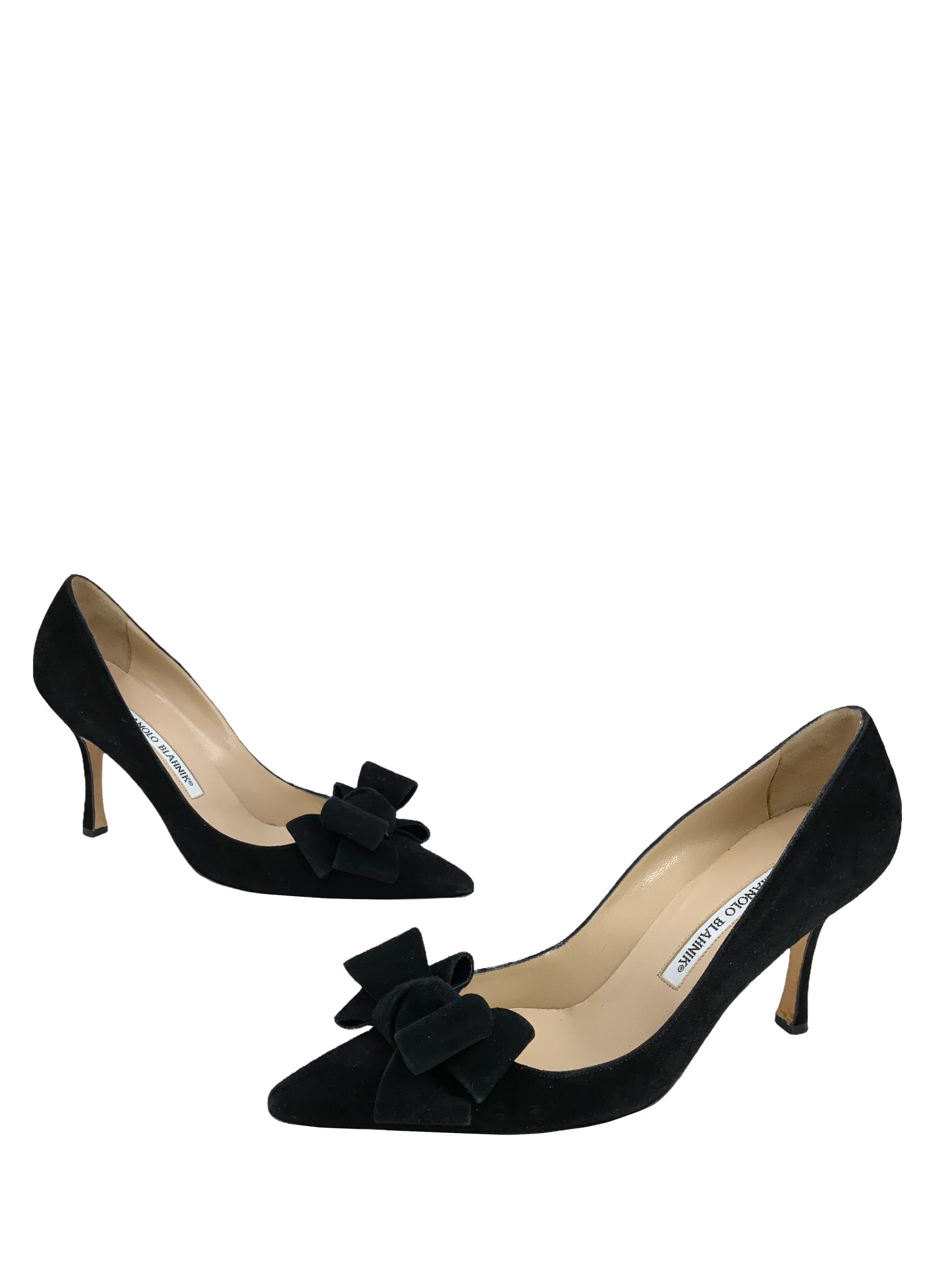 Size 7.5 Manolo Blahnik Lisanew Suede Pumps