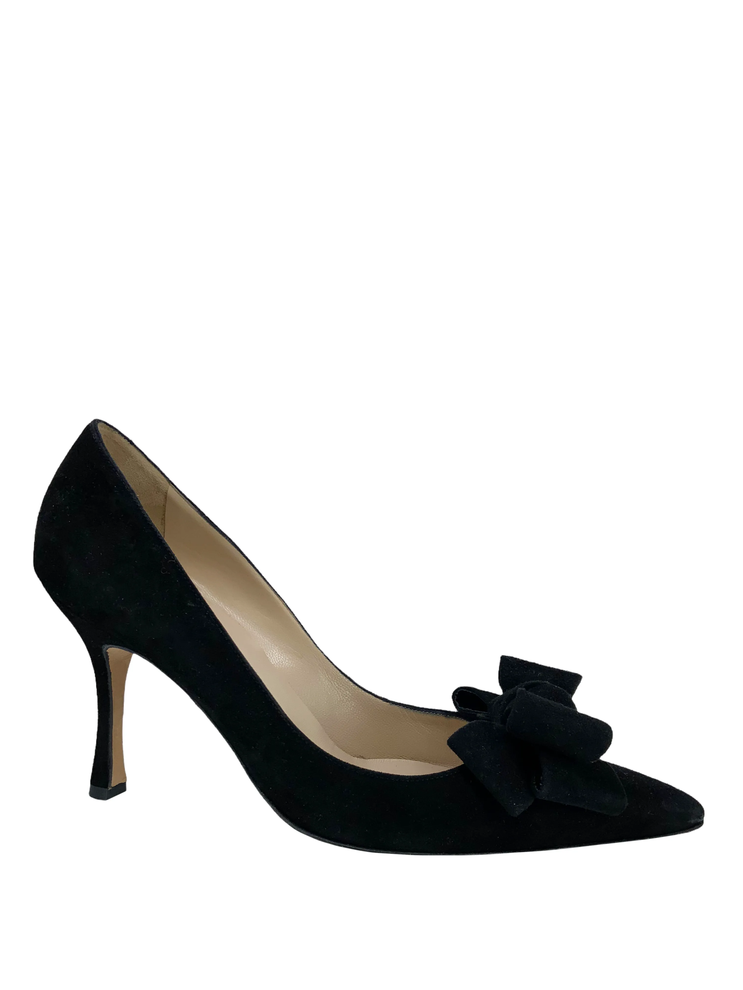 Size 7.5 Manolo Blahnik Lisanew Suede Pumps