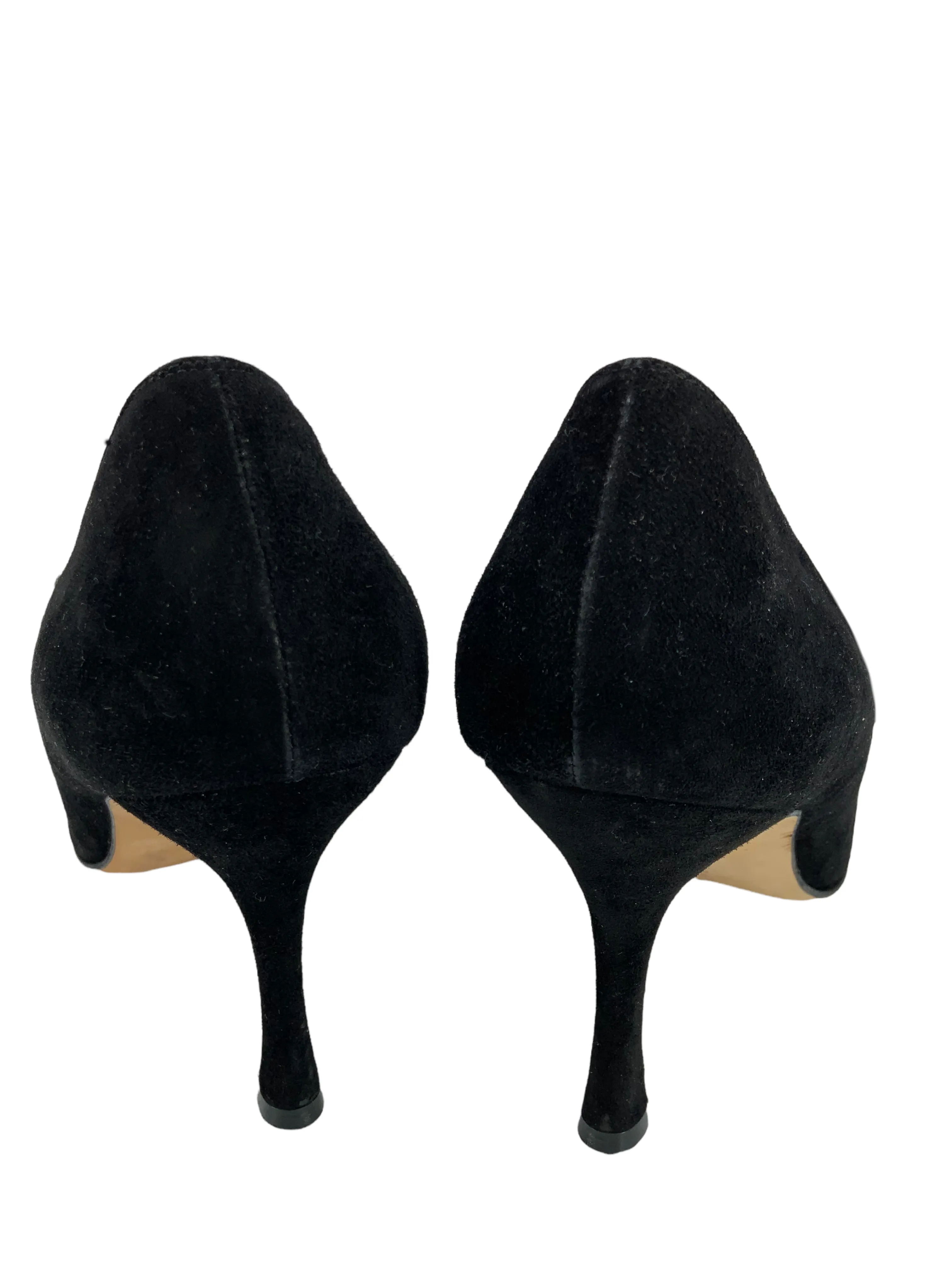 Size 7.5 Manolo Blahnik Lisanew Suede Pumps