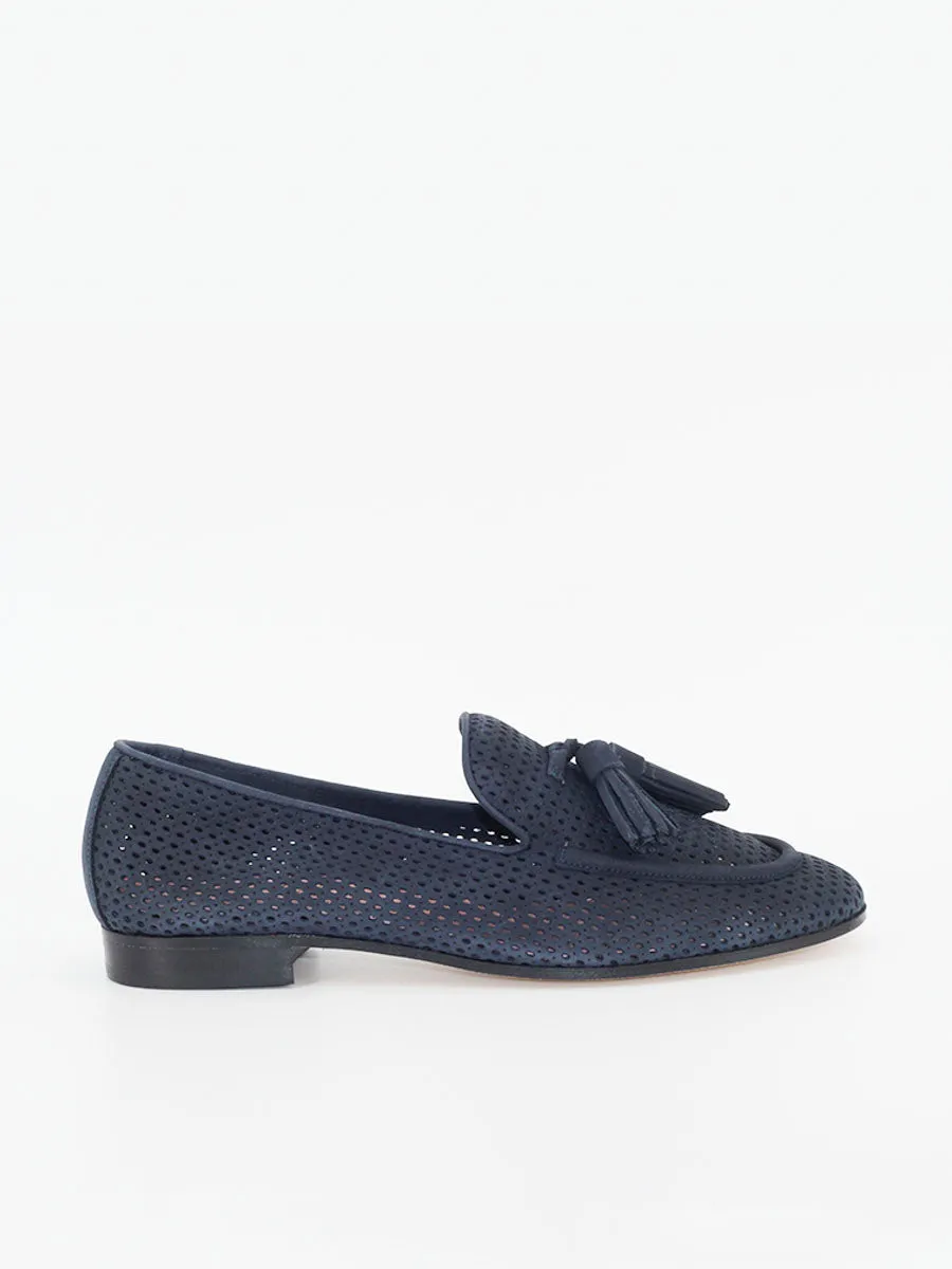 Marine blue Portovenero suede moccasins