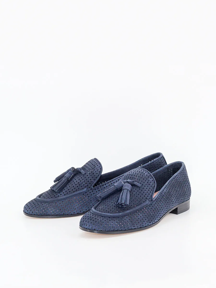 Marine blue Portovenero suede moccasins