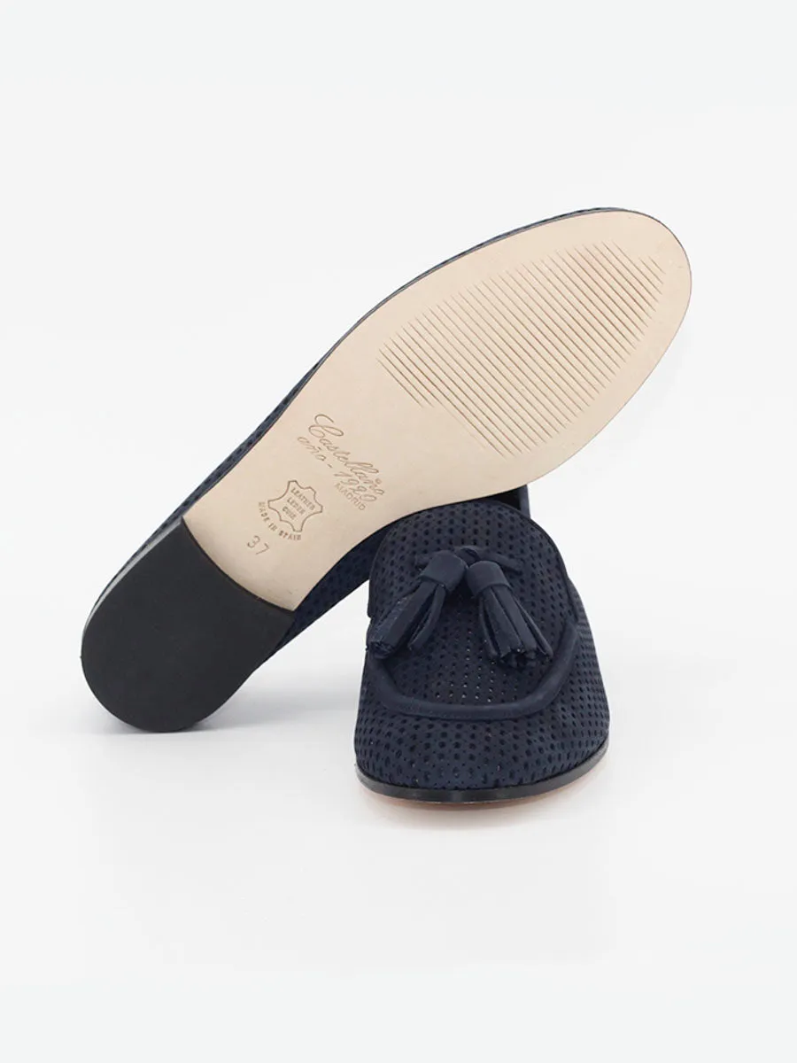 Marine blue Portovenero suede moccasins