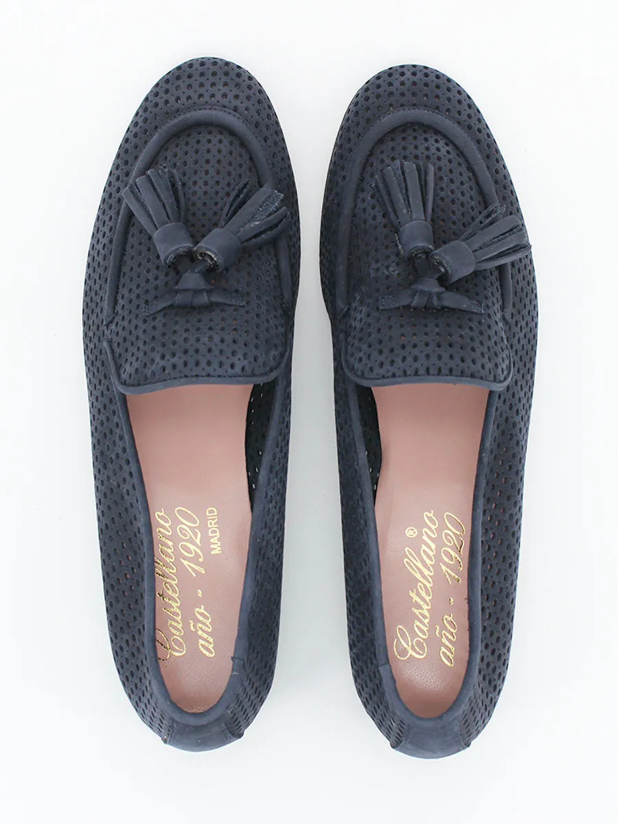 Marine blue Portovenero suede moccasins