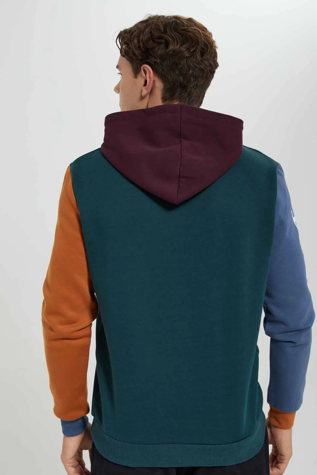 Men Multicolour Hooded Sweatshirt