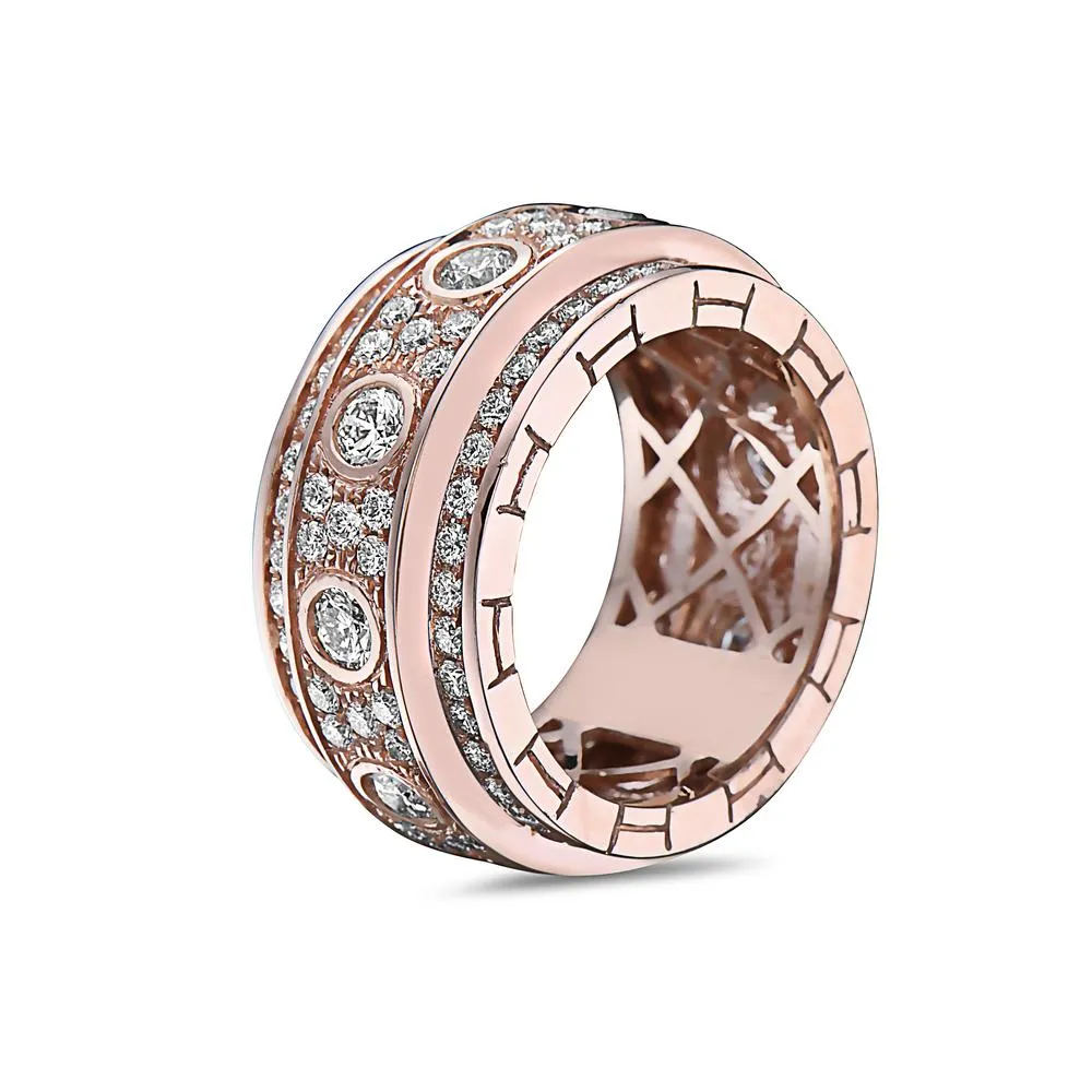 14K Rose Gold Men's Band with 4.72 CT Diamonds