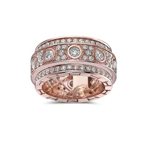 14K Rose Gold Men's Band with 4.72 CT Diamonds