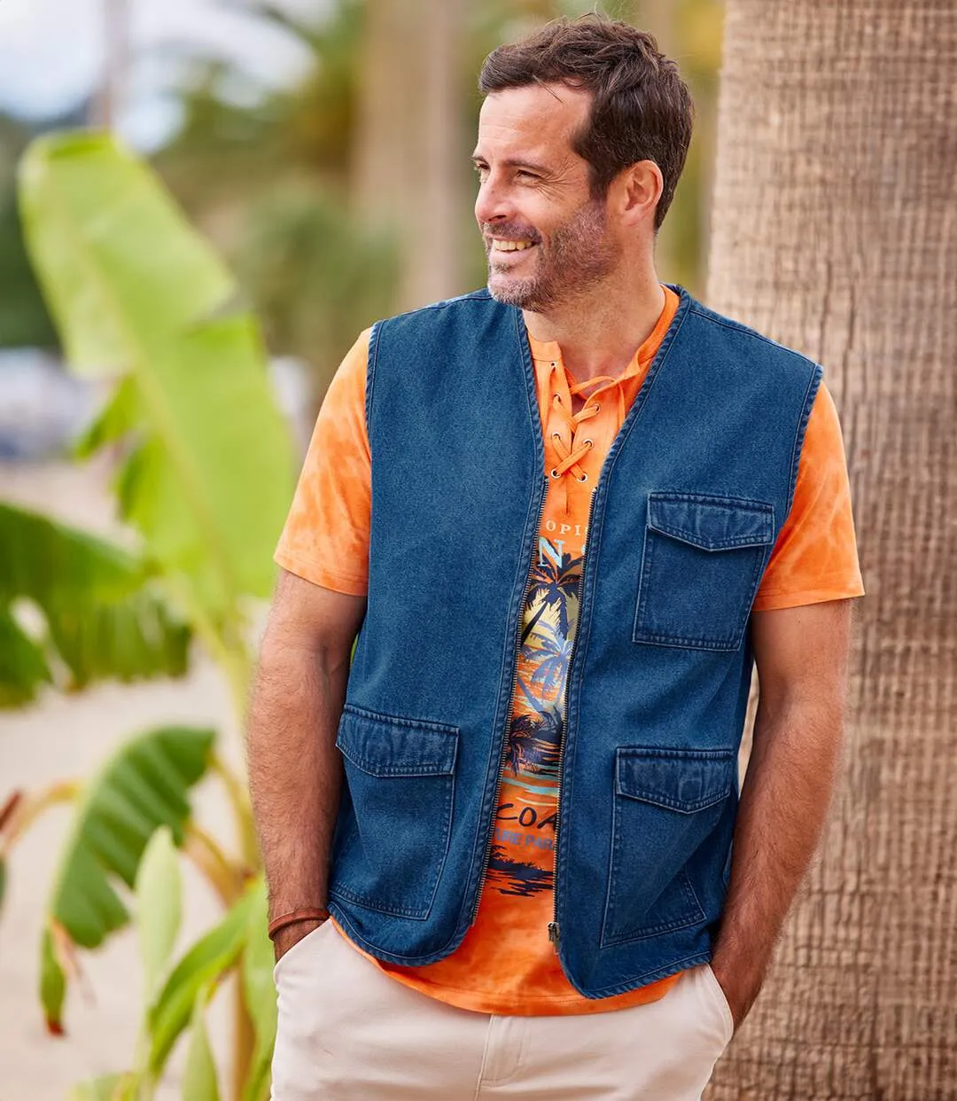 Men's Blue Denim Gilet 