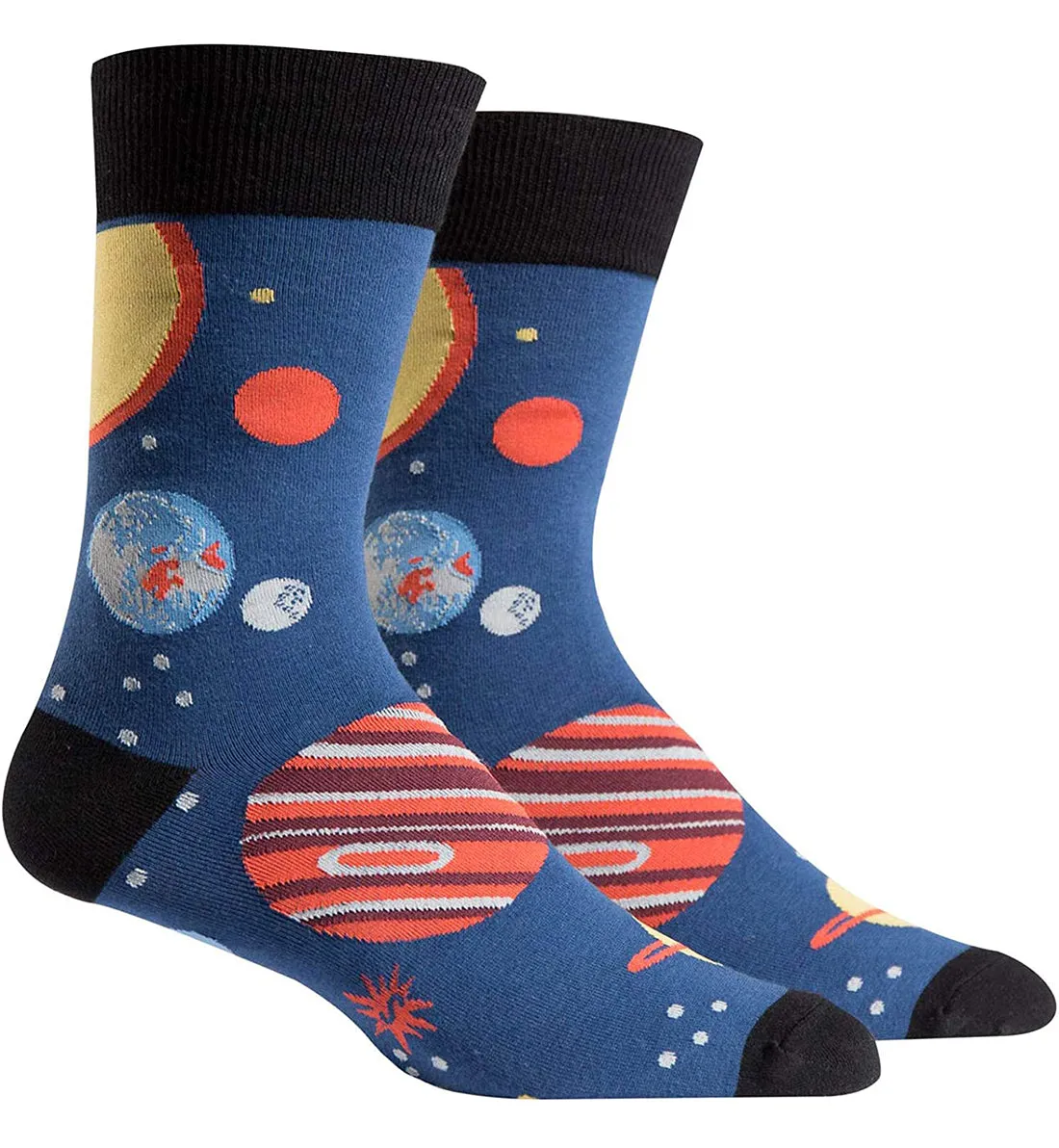 Men's Crew Socks with Planet Prints - Sock Essentials