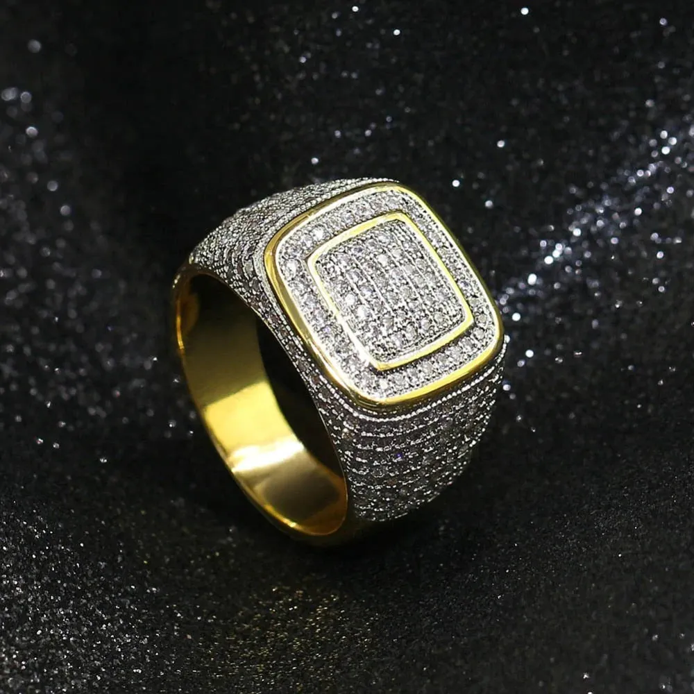 Men's CZ Hip Hop Punk Style Ring with Box