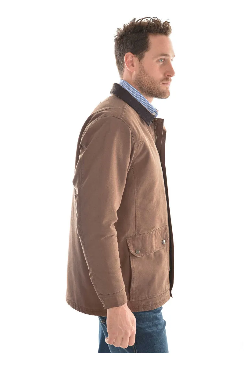 Men's Dark Tan Canvas Jacket by Thomas Cook