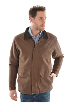 Men's Dark Tan Canvas Jacket by Thomas Cook