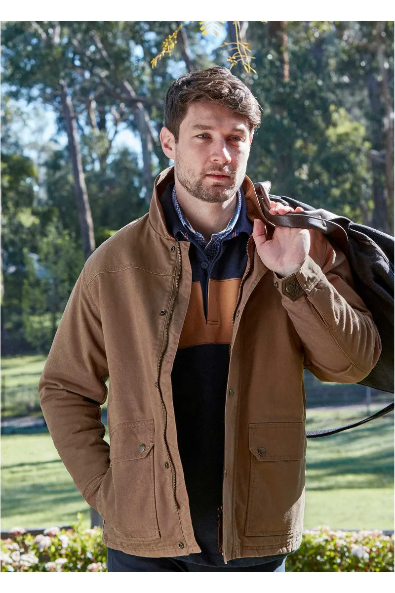 Men's Dark Tan Canvas Jacket by Thomas Cook