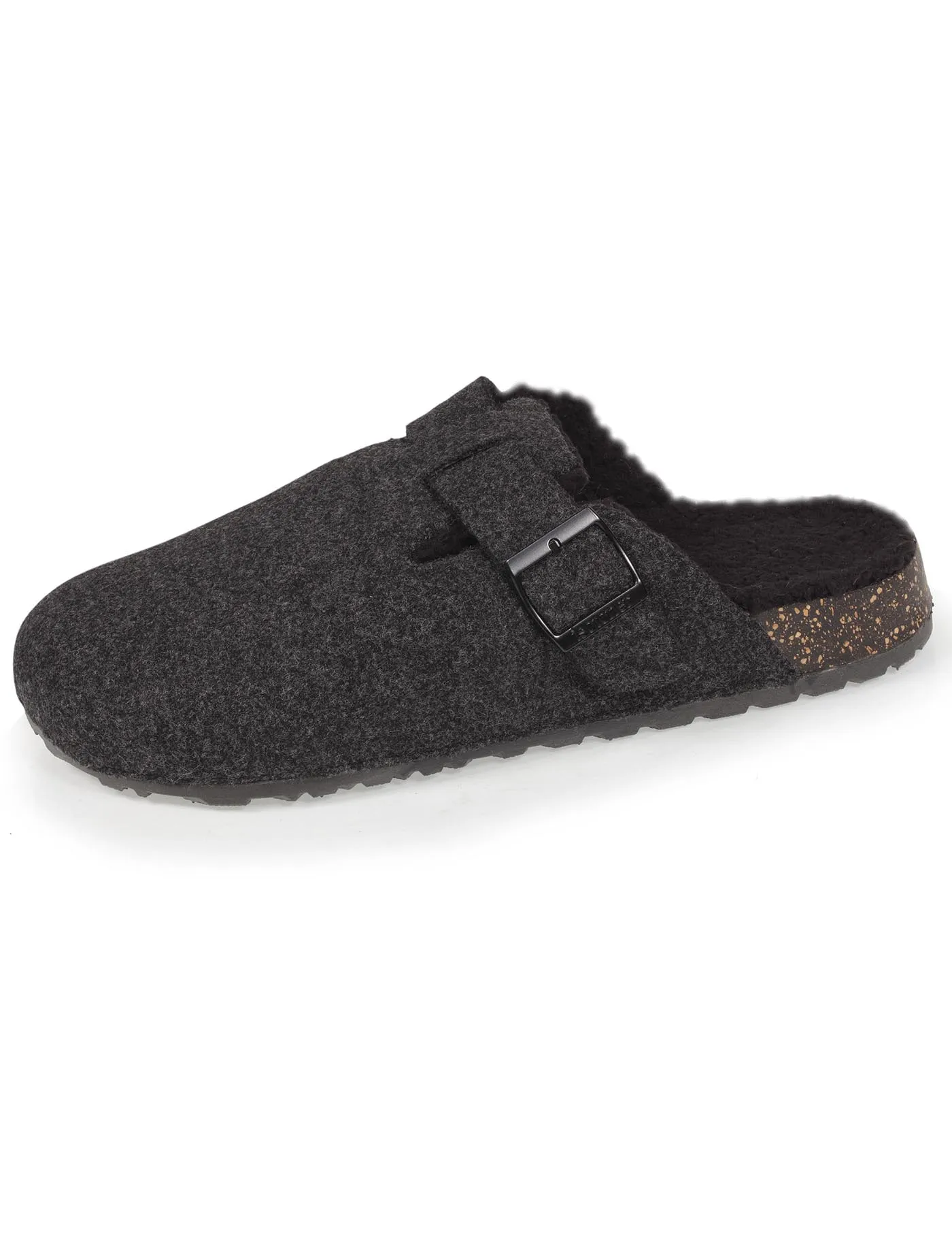 Men's Gray Tweed Felt Clog Slippers
