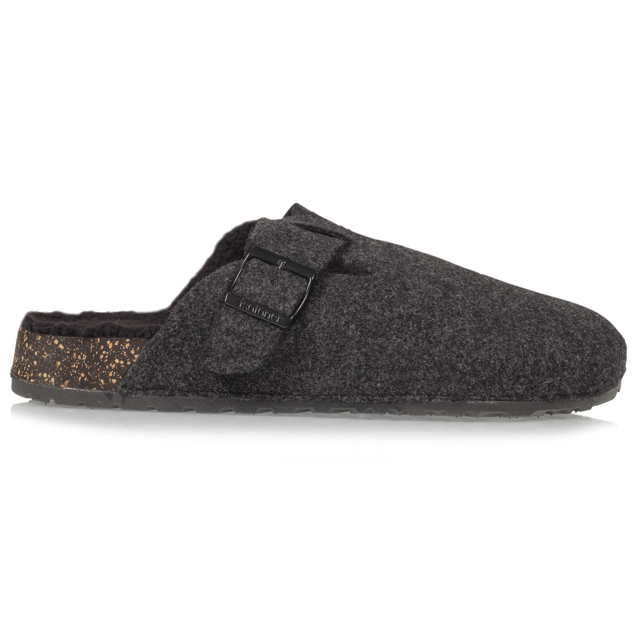 Men's Gray Tweed Felt Clog Slippers
