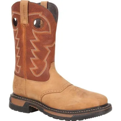 Men's Rocky Original Ride Waterproof Western Work Boots RKYW039