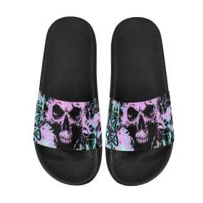 Men's Slide Sandals with Alternative Skull Graffiti