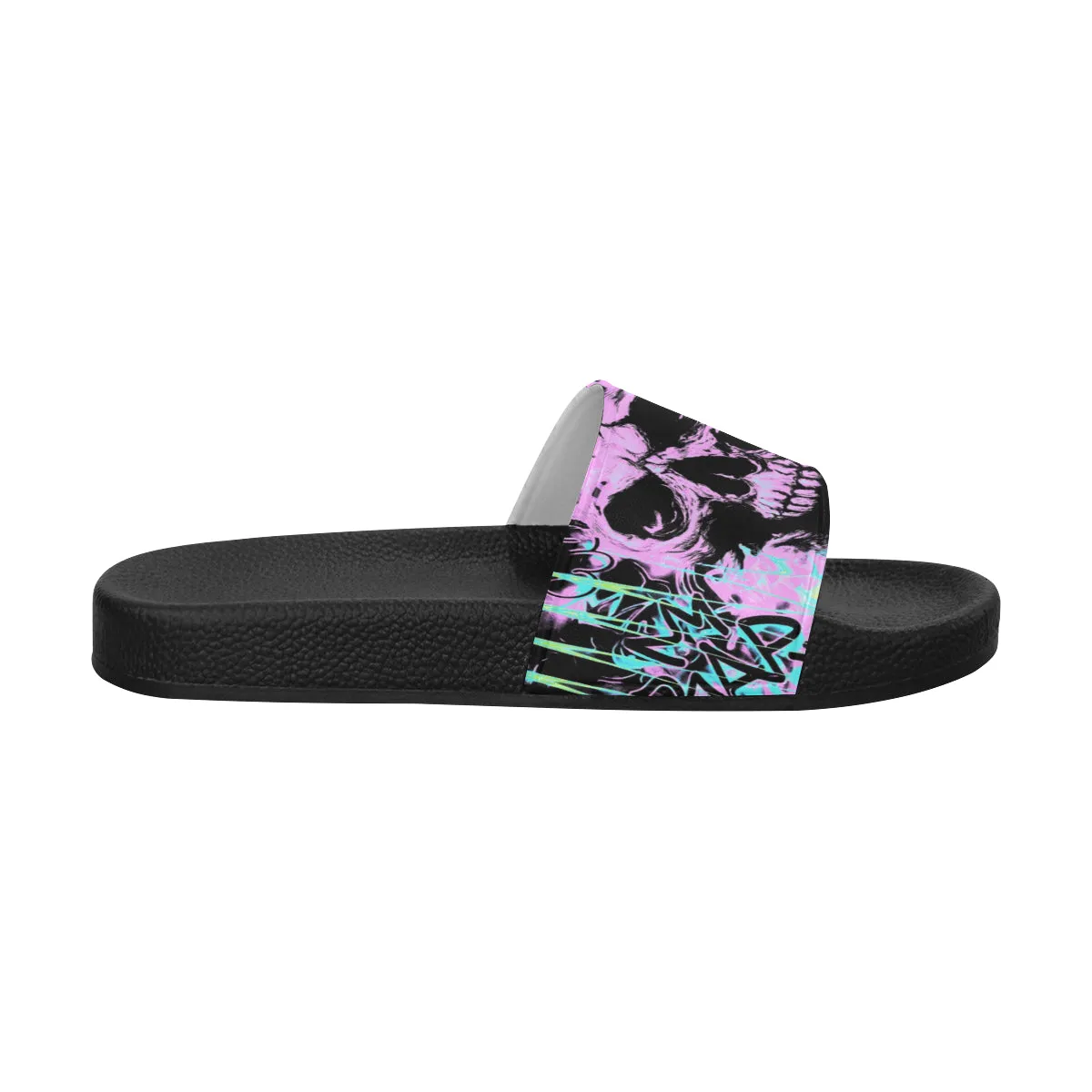 Men's Slide Sandals with Alternative Skull Graffiti