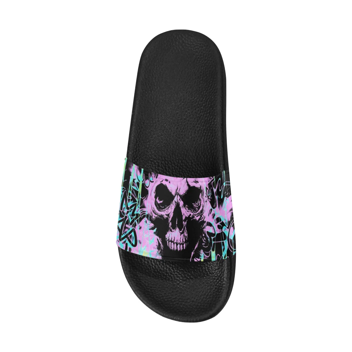 Men's Slide Sandals with Alternative Skull Graffiti