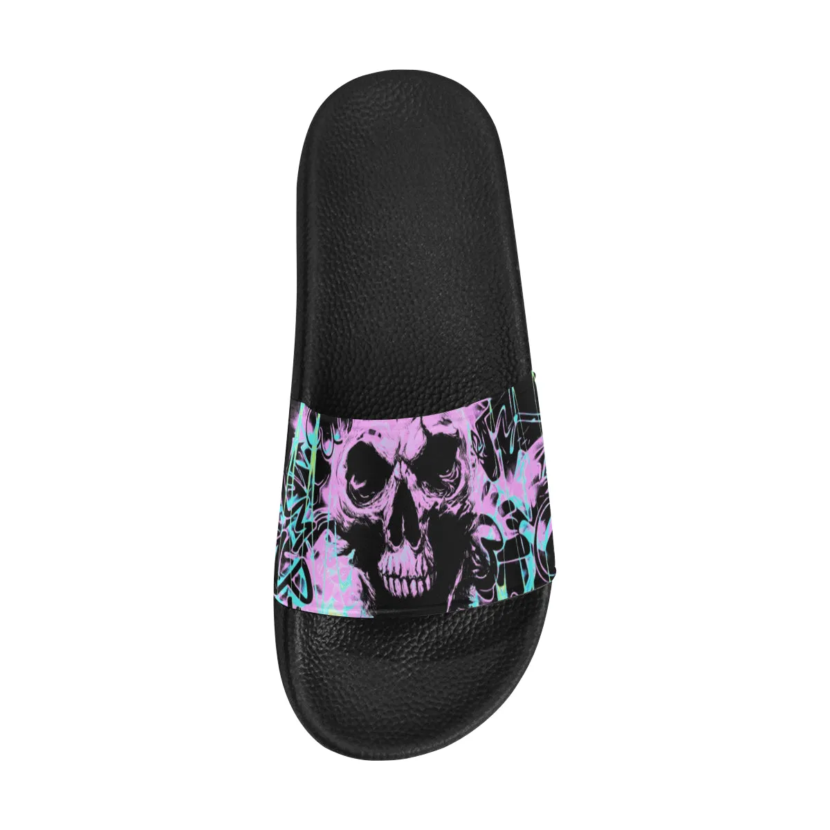 Men's Slide Sandals with Alternative Skull Graffiti