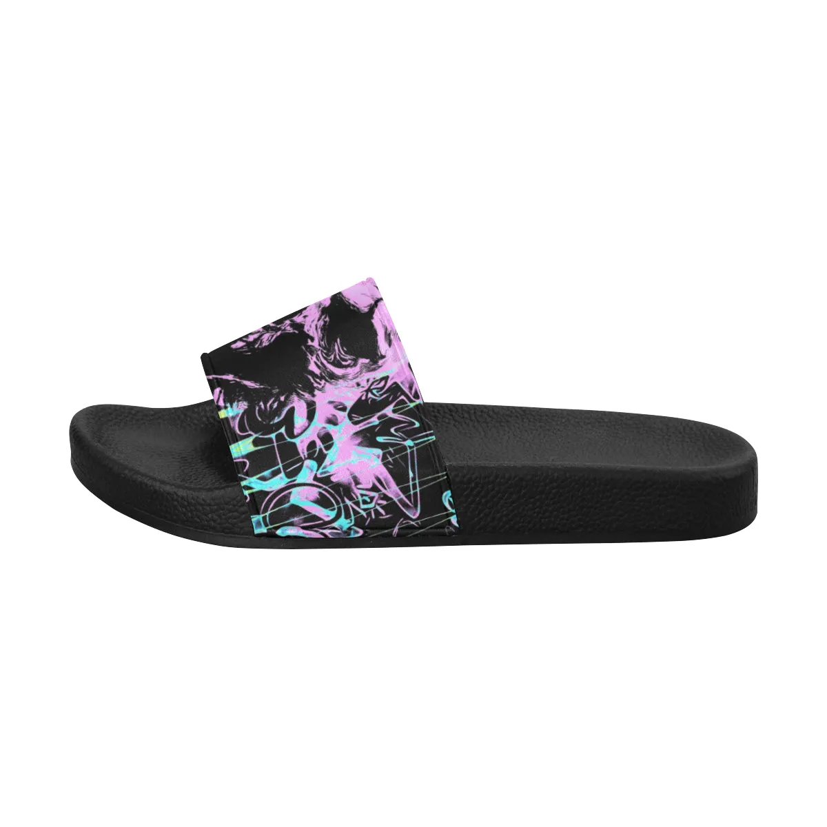 Men's Slide Sandals with Alternative Skull Graffiti