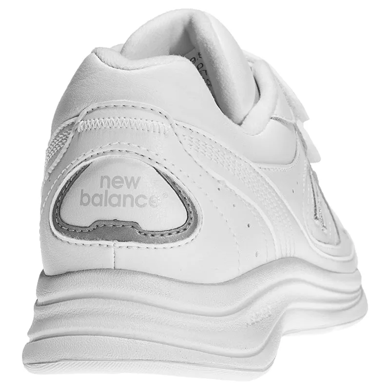  Men's Walking 577 Hook and Loop Walking Shoe in White  