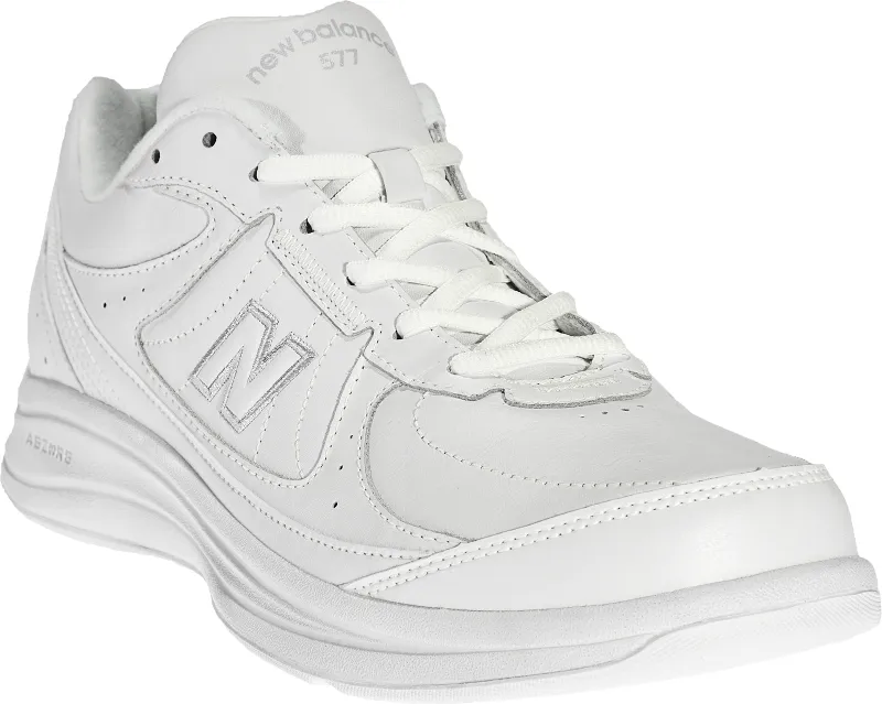  Men's Walking 577 Lace Up Shoe in White  