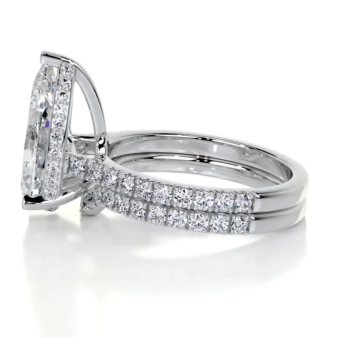 Mia Diamond Bridal Set - Lab Grown, 18K White Gold