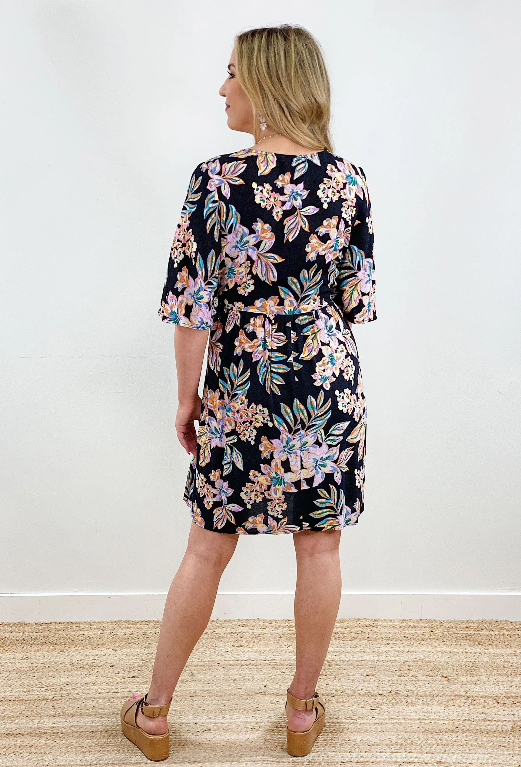 Midnight Garden Floral Dress - Lovestitch