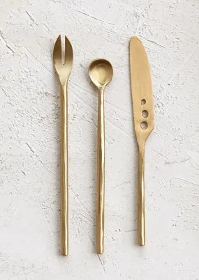 Modern Brass Cheese Set