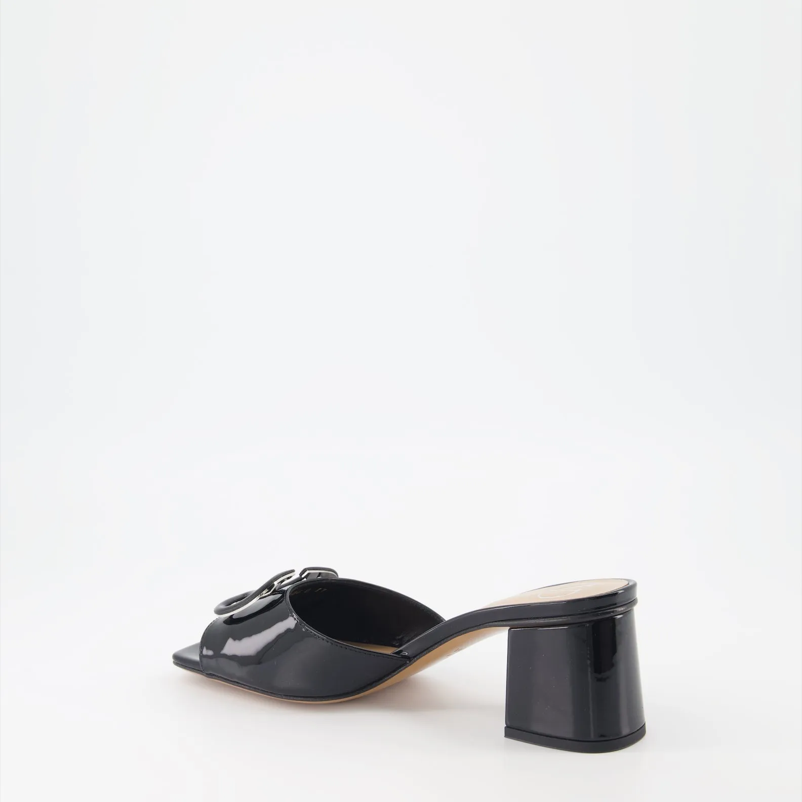 Mules VLogo Heeled Patent Leather