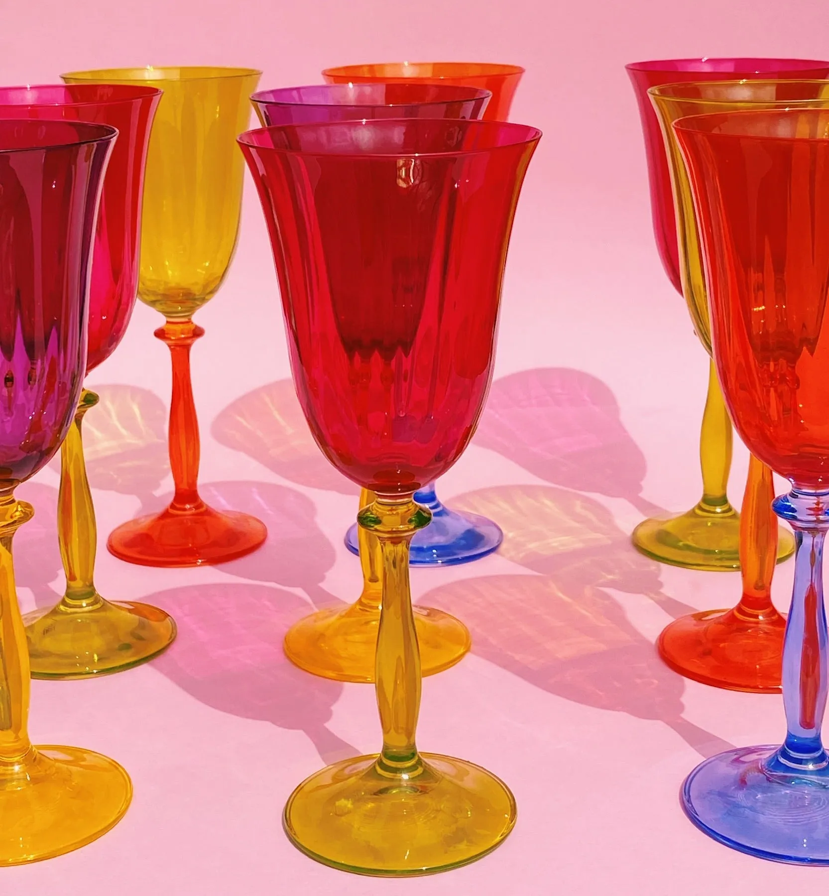 Multicoloured Wine Glass Set of 4