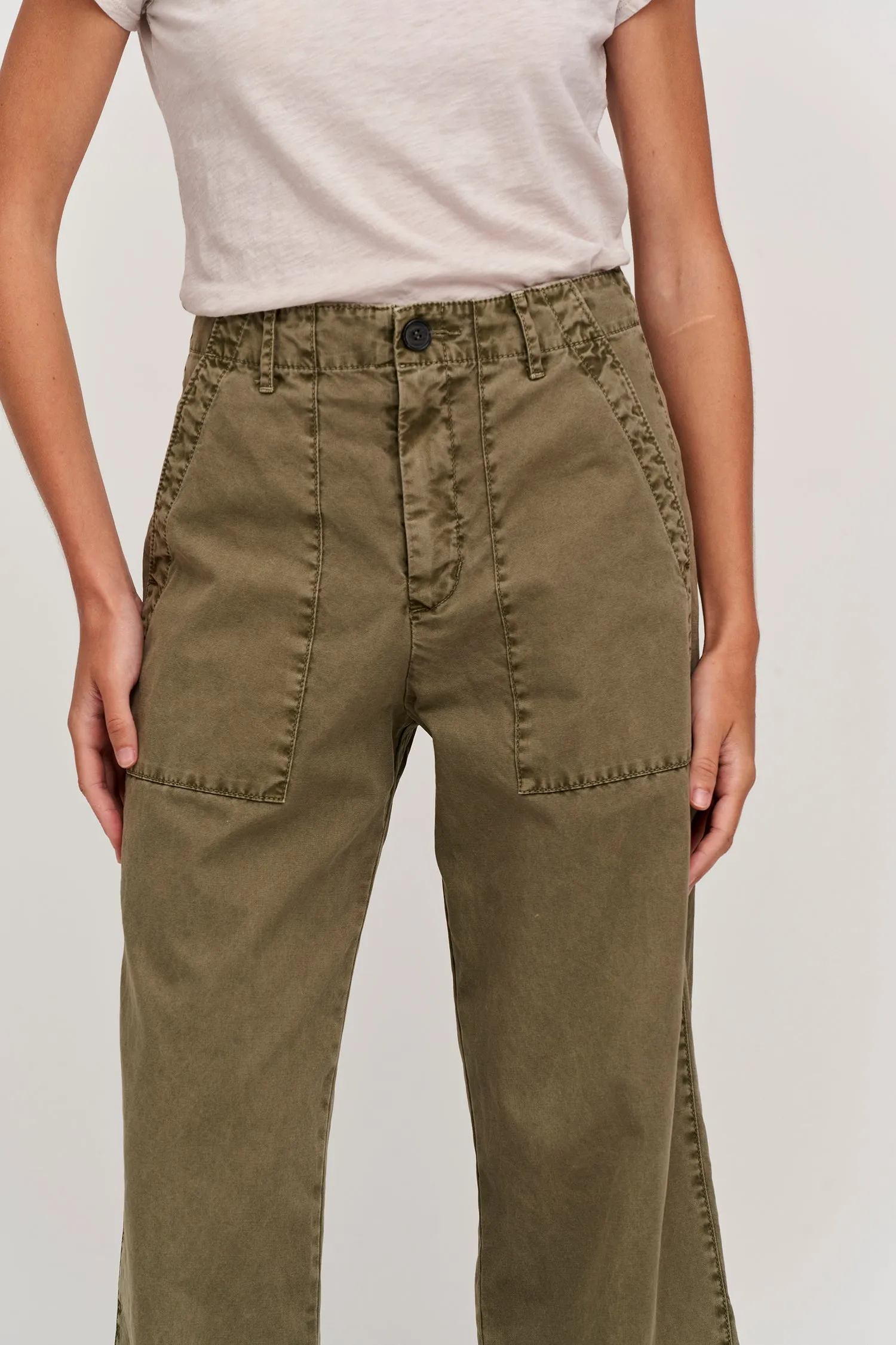 MYA COTTON CANVAS TROUSERS IN AXE