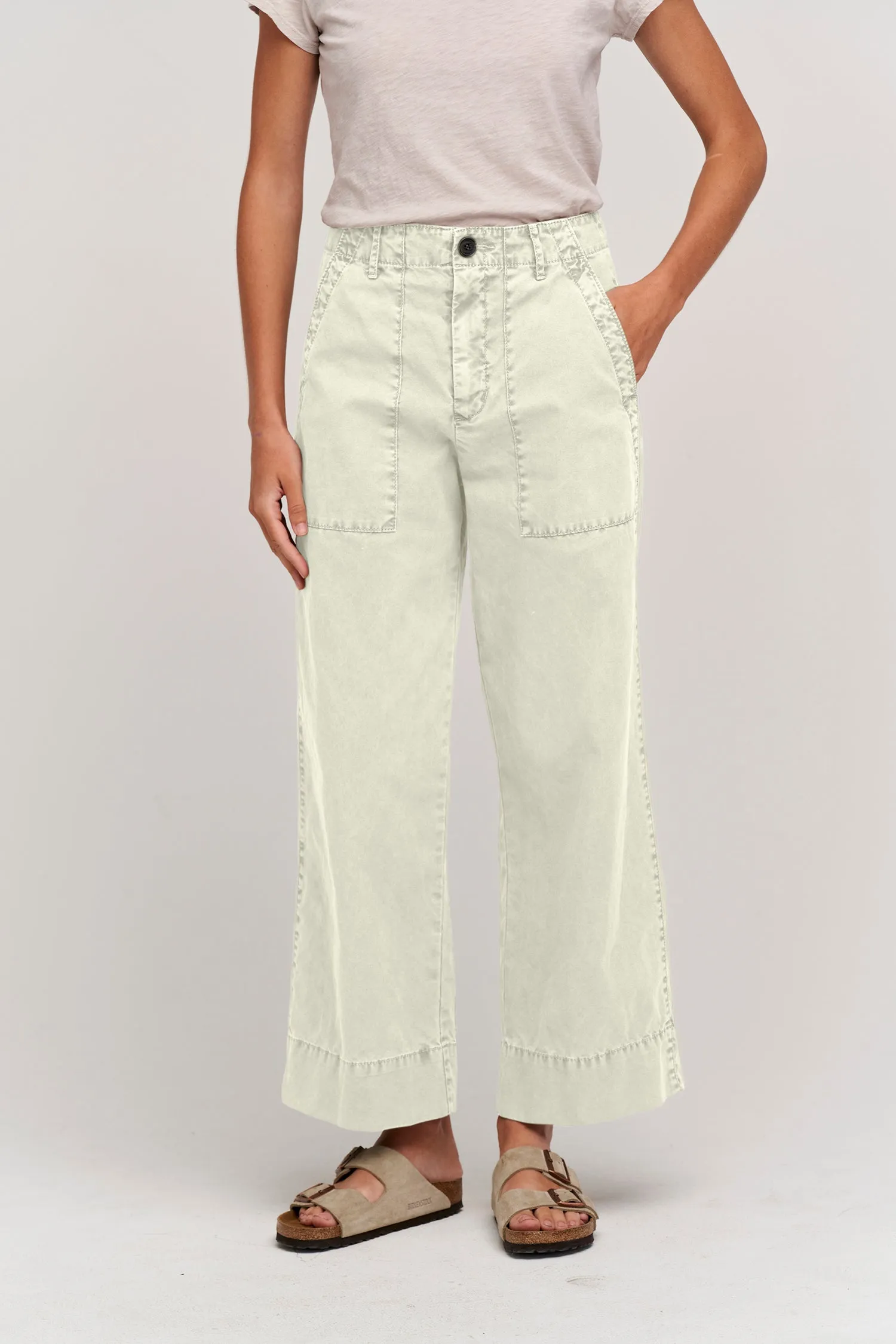 MYA COTTON CANVAS TROUSERS IN OAT