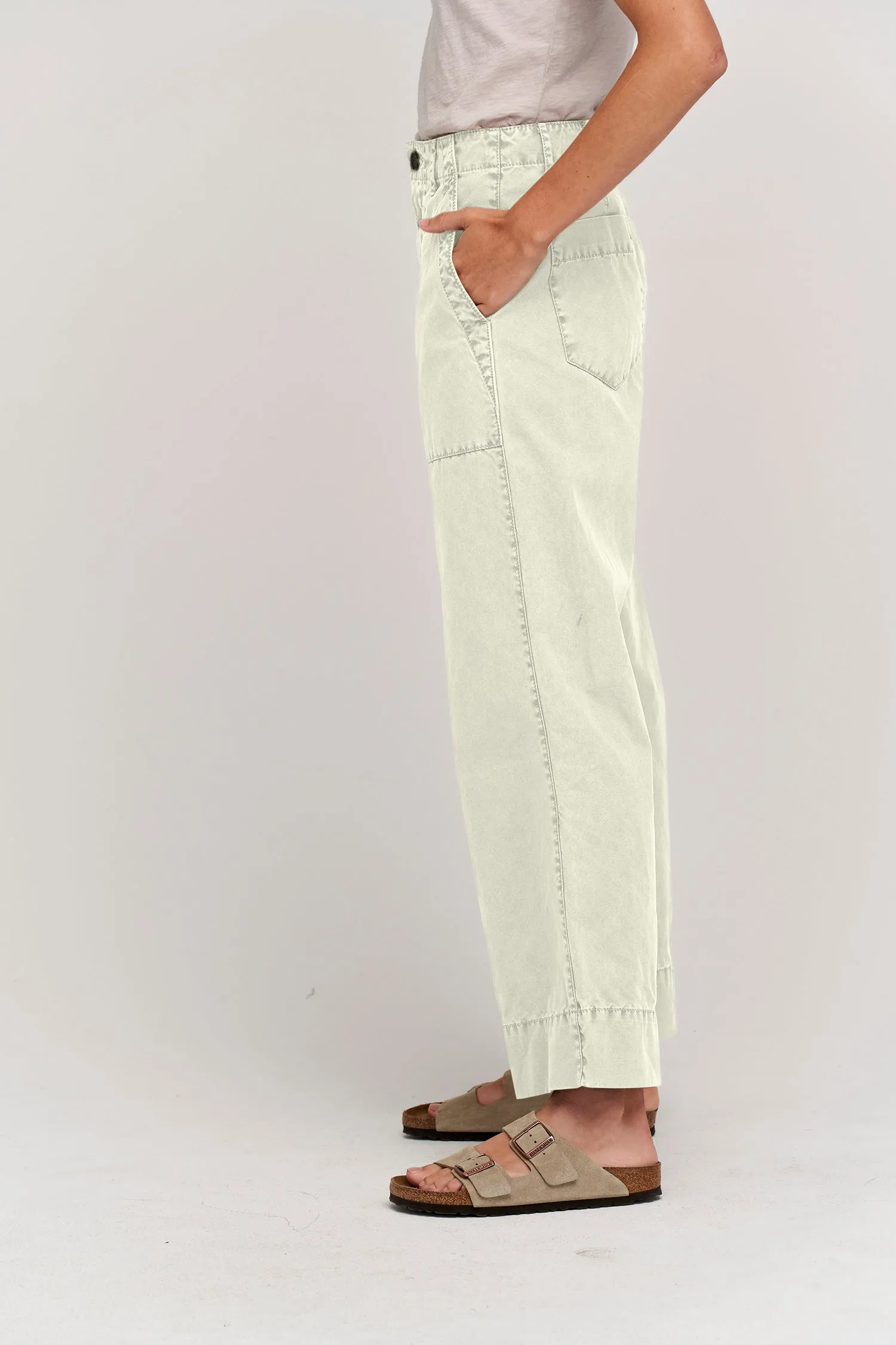 MYA COTTON CANVAS TROUSERS IN OAT