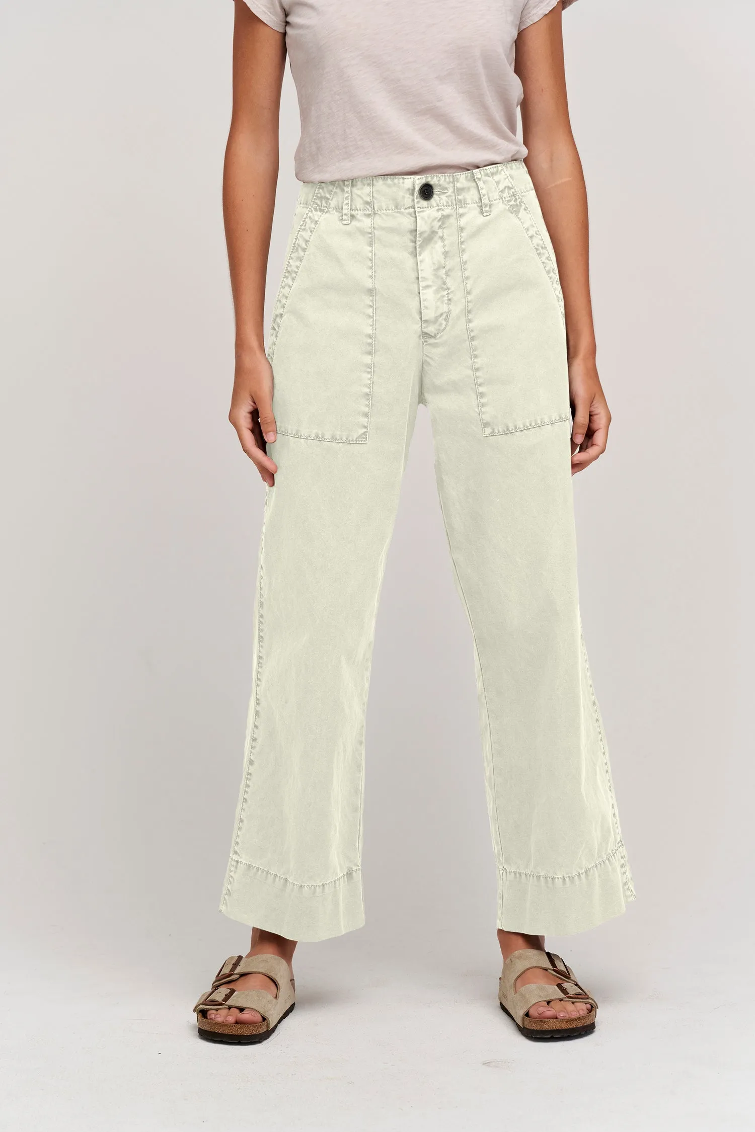 MYA COTTON CANVAS TROUSERS IN OAT