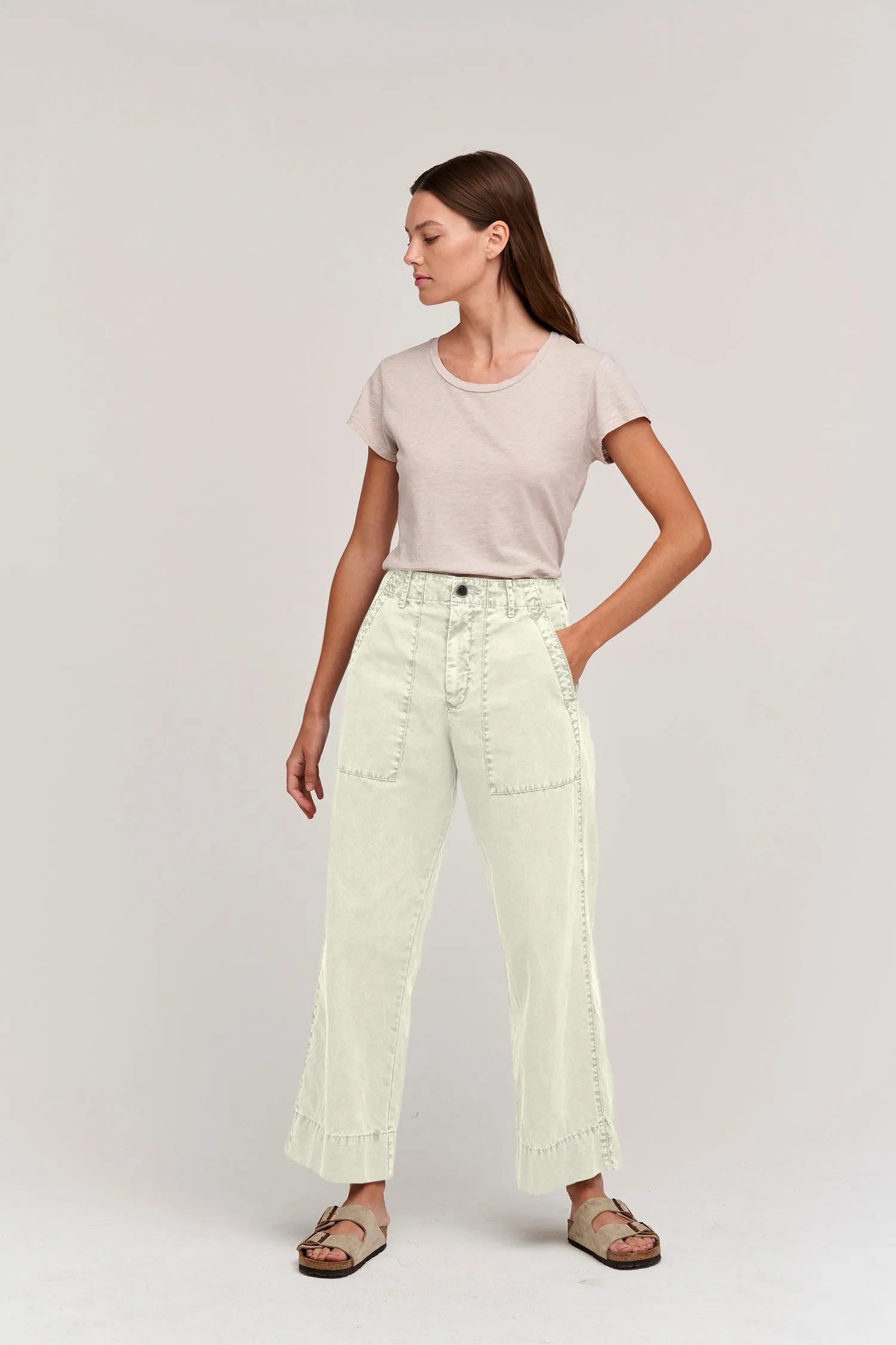 MYA COTTON CANVAS TROUSERS IN OAT