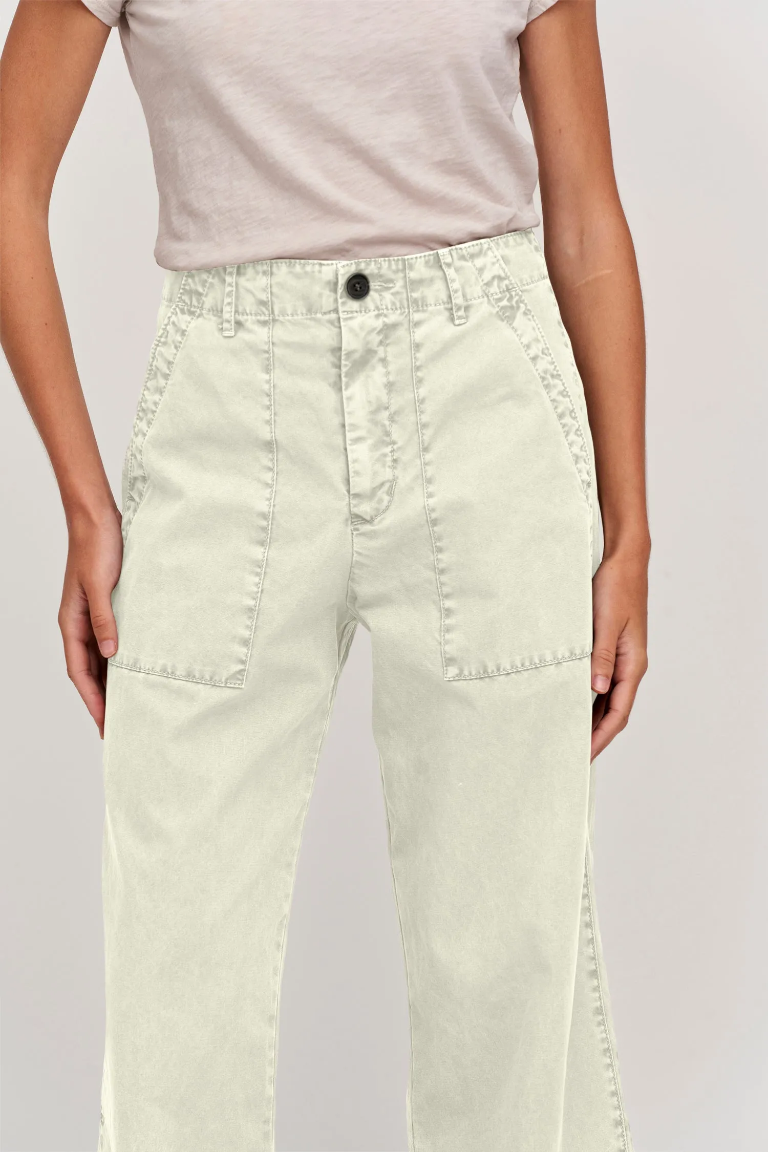 MYA COTTON CANVAS TROUSERS IN OAT