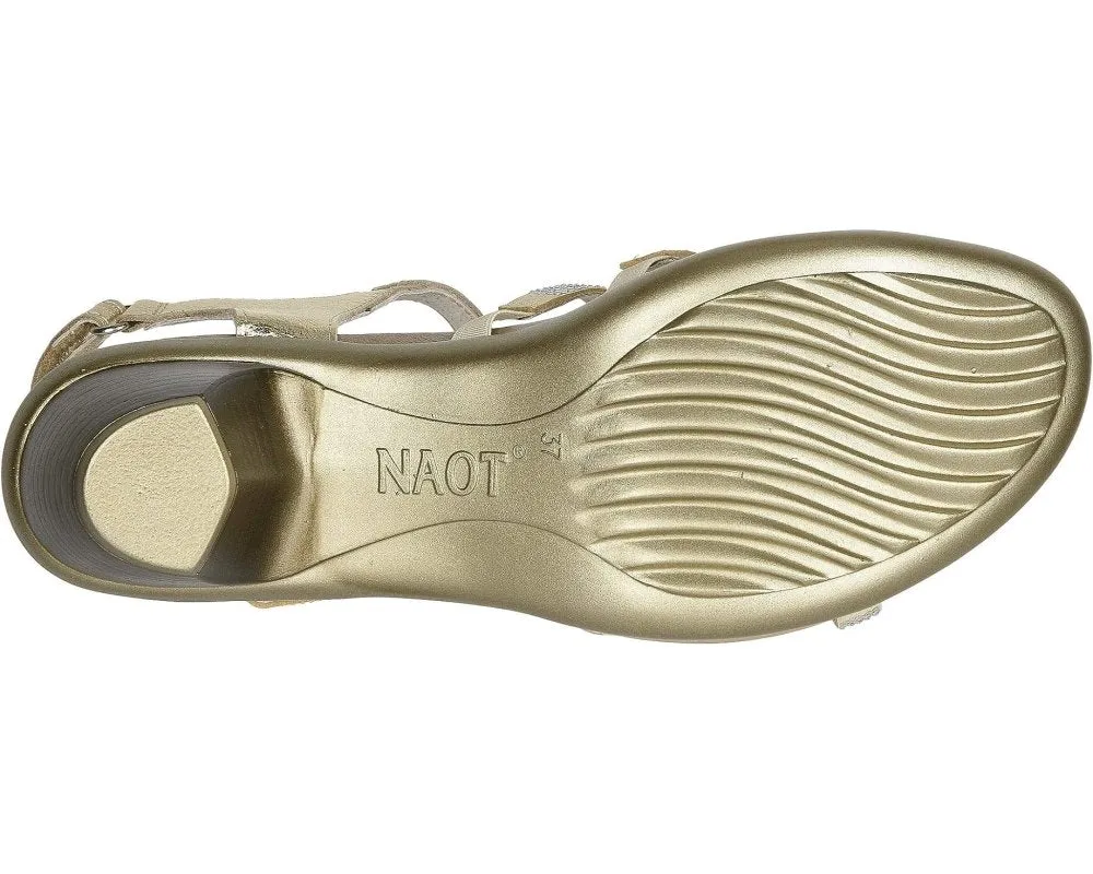 Naot Women's Radiant Gold Leather Heel Sandal