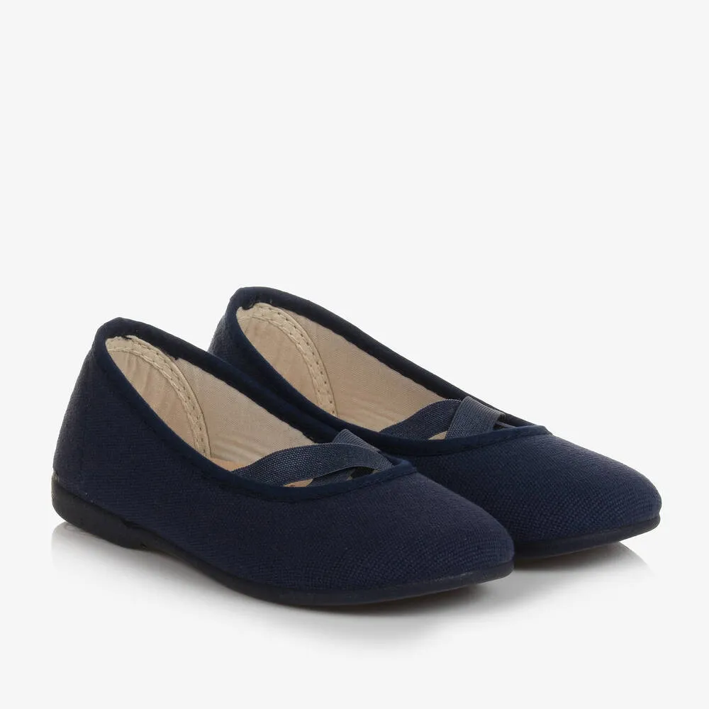 Navy Blue Canvas Pumps