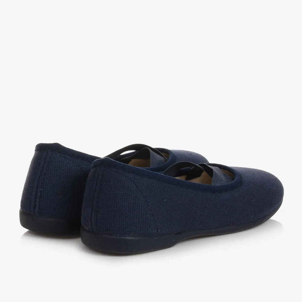 Navy Blue Canvas Pumps