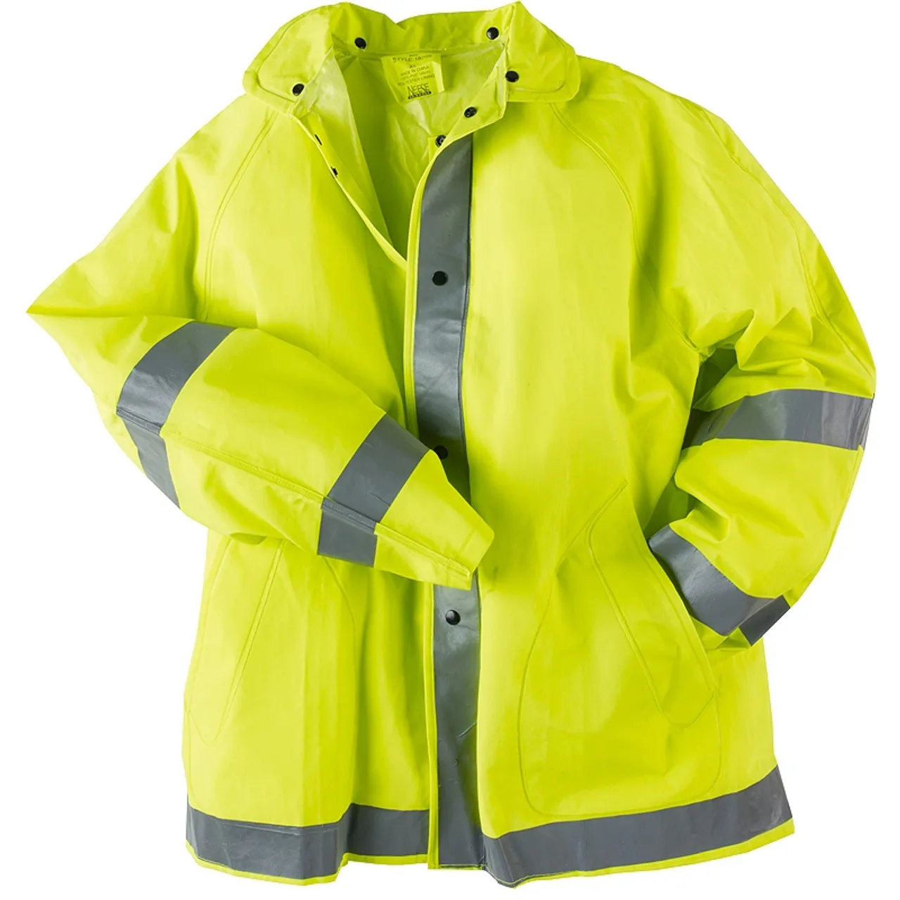 Neese Non-ANSI Hi Vis Yellow 1820J Econo-Viz Rain Jacket with Snap On Hood 10182-01